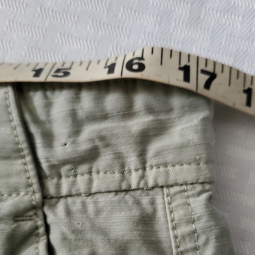 Everlane Green  Cropped Organic And Linen Blend  Pants with Relaxed Fit Sz 33 - Picture 6 of 12